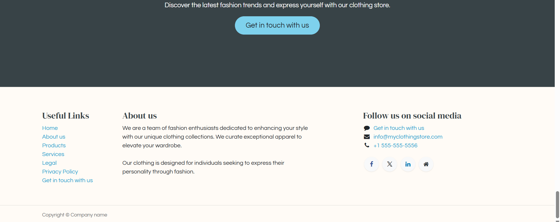 Clothing Store Website1