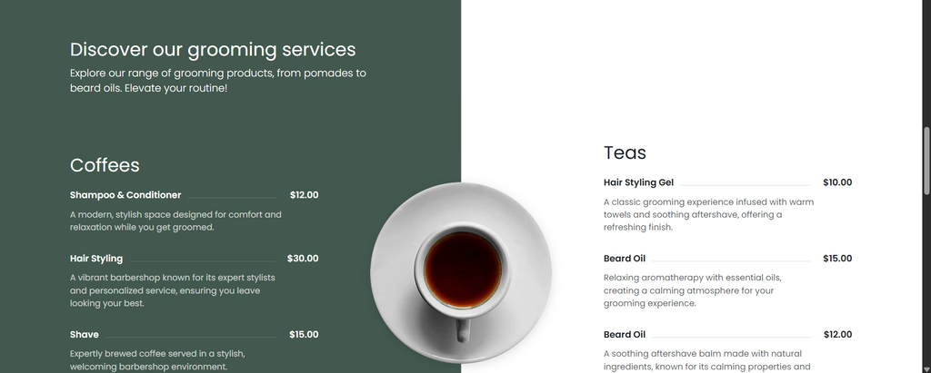 Barber shop Website2