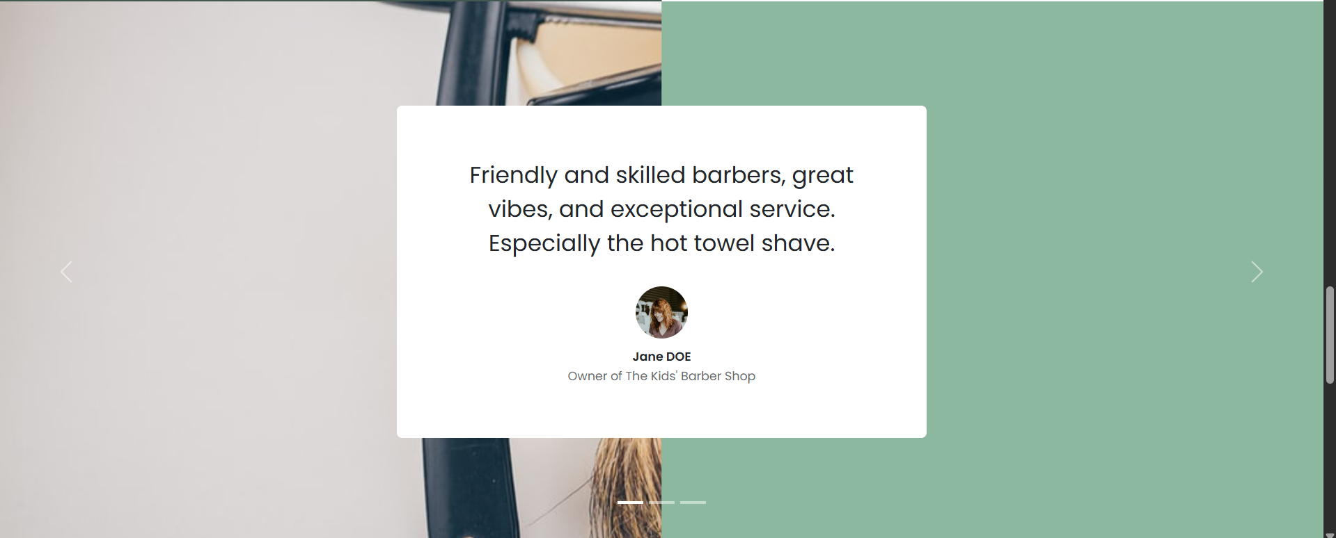 Barber shop Website2